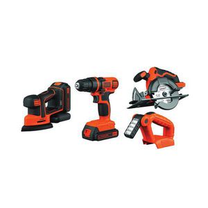 Cordless Combination Kit, 4-Tool, Kit, Tools: Drill, Circular Saw, Sander and Worklight, 20 VDC, Battery Chemistry: Lithium-Ion, 1.5 Ah Battery