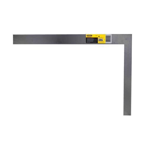 Rafter Square, 24 x 2 in, Graduations: 1/8 in, 1/16 in Face, 1/16 in, 1/10 in, 1/12 in Back, Measuring System: Imperial, 16 x 1-1/2 in Tongue, Steel, Buffed