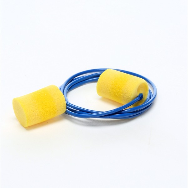 Corded Ear Plug, Size Universal, 29 dB Noise Reduction, Cylindrical Foam, Yellow, 200/Box