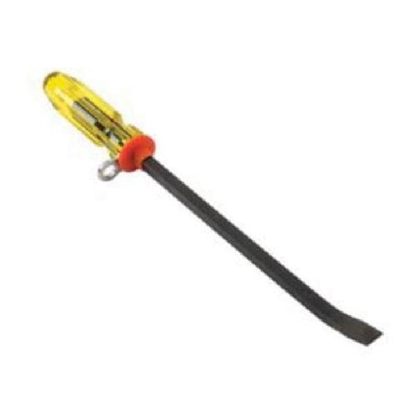 Pry Bar, Tether Ready, 3/4 in Tip Width, 32 in Overall Length, 1-1/4 in Overall Width, 3/4 in Dia, 4-Sided Large Handle, Acetate Handle, High Alloy Steel, Black Oxide