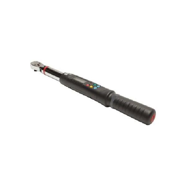 Torque Tester, Angele Electronic Standard, 3/8 in Drive, 5 to 99 ft-lb Torque, Ratcheting Head, 16-13/32 in Overall Length, CW/CCW Rotation, +/-2%, +/-3% Accuracy, Setting: Follow Mode/Peak, Digital Display, Audible/Visual Indicator, (2) AA Batteries