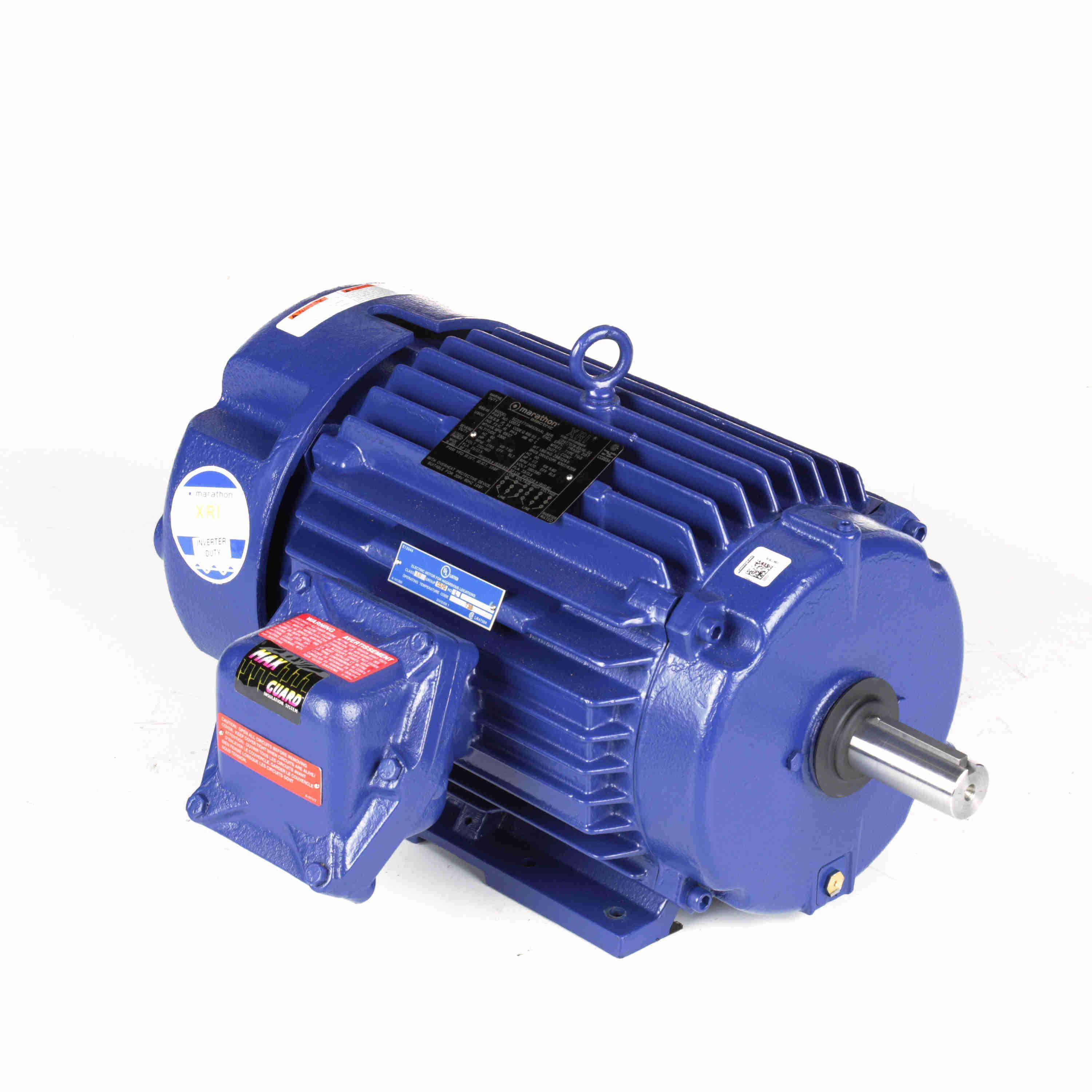 AC Motor, 10 HP, 230/460 VAC, 26.6/13.3 A, 60 Hz Frequency, 3 ph, 1765 RPM Speed, 1 Speed, IP54 EPFC Enclosure, 215T Frame, 1-3/8 in Dia x 3.38 in L Extension Shaft, Reversible Rotation, 1.15 Service Factor, Deep Groove Ball Bearing, 29.8 ft-lb