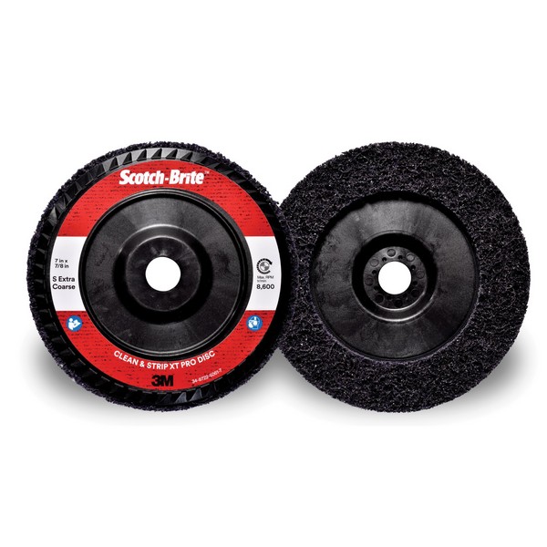 Non-Woven Abrasive XT Pro Disc, Clean and Strip, 7 Inch Diameter Disc, Type 27 Attachment, Extra Coarse Grade, Silicon Carbide Abrasive, Fiber Backing, 8600 RPM Maximum