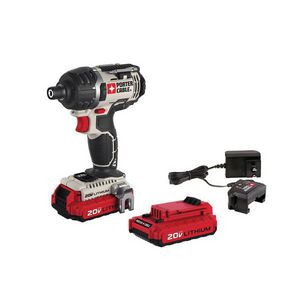 Cordless Impact Driver Kit, Compact, Hex/Straight Drive, 1/4 in Drive, 0 to 3100 ipm Blows per Minute, 1450 in-lb Torque, 0 to 2900 RPM Speed, 18 V, Lithium-Ion Battery, 1.5 Ah Battery, Battery Included: Yes, Plastic Housing Material, Pistol Grip Han