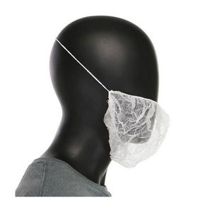 Beard Cover, Series: UBC-1000, Universal, 18 in Dia, White, Spunbond Polypropylene