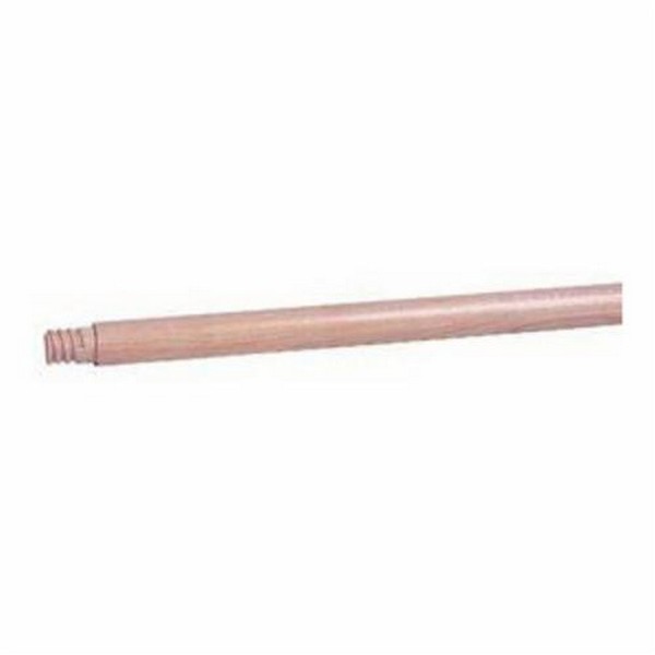 Broom/Mop Handle, Threaded Tip, 15/16 in Dia, 60 in Length, Hardwood, Natural, Clear Lacquered