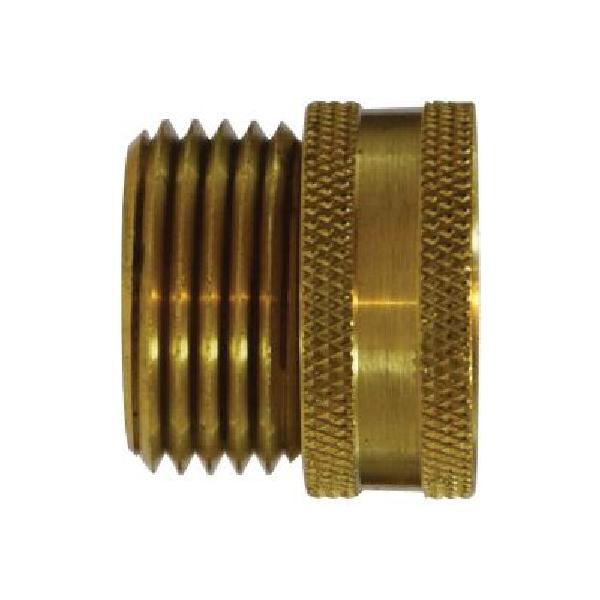 Swivel Adapter, Adapter Fitting/Connector Type, 3/4 Inch Nominal Size, FGH x MGH, 1/2 Inch Hex, 75 psi, 35 to 100 °F, Brass, 1.03 Inch Length, Import