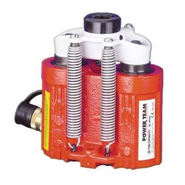 Hydraulic Cylinder, Center Hole Single Acting Spring Return, Series: RT Series, 30 ton Capacity, 2-1/2 in Stroke Length, 8-7/16 in H Retract, 10000 psi Pressure, 10-15/16 in H x 4-1/4 in W x 7-1/2 in D Dimensions