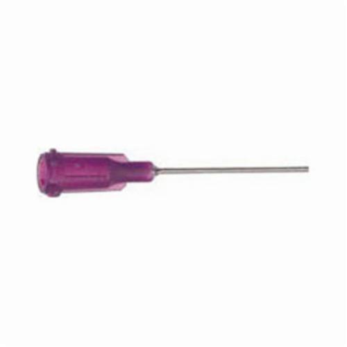 Dispensing Needle, High Precision Straight Tip, 1 in Length, 21 ga Gauge, Stainless Steel, Purple