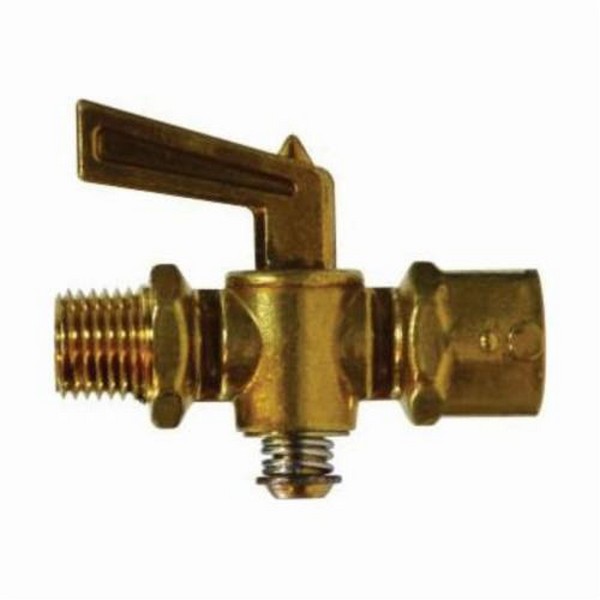 Shut-Off Cock, 3/8 Inch Nominal, MIP x FIP End Style, 30 psi Pressure, 0.82 Inch Hex, Media: Natural Gas/LP Gas, Forged Brass Body, 2.28 Inch Height x 2.33 Inch Width Dimensions