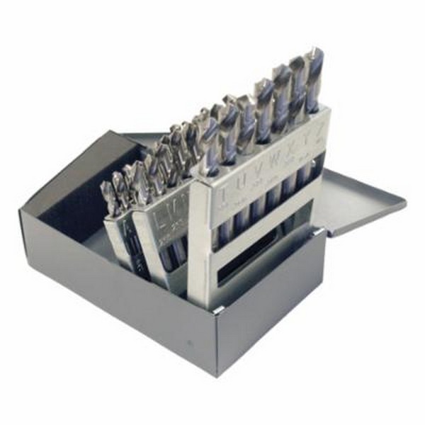 Screw Machine Length Drill Set, Series: 157, Imperial System of Measurement, A Minimum Drill Bit Size, Z Maximum Drill Bit Size, 118 deg Drill Point Angle, 26 Piece, Specifications: Radial Point, Right Hand Cut, Spiral Flute, Straight Shank, HSS, Bri