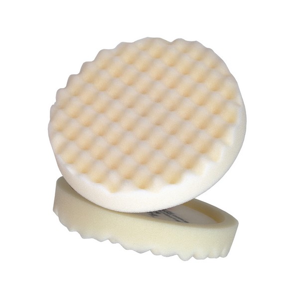 Compounding Pad, 1-Sided, Hook and Loop Attachment, 8 Inch Overall Diameter, 2000 RPM Maximum, Foam Pad, White
