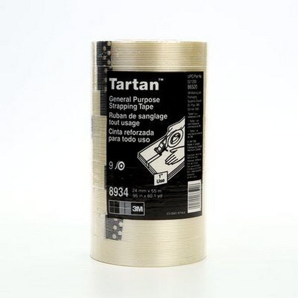 Filament Tape, 24 mm Width, 55 m Length, 4 mil Thickness, 36 Rolls/Case