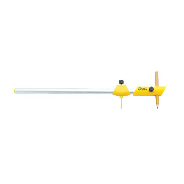 Chisel Compass, 12 in Circle, Fiberglass, Silver/Yellow