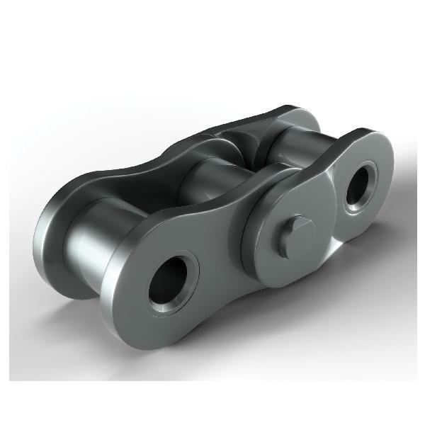 Offset Link, British Standard Double Pitch, #04B Chain, 0.236 in Pitch, 0.073 in Pin Dia, 0.197 in Link Plate Height, 0.024 in Pin/Roller Link Plate Thickness