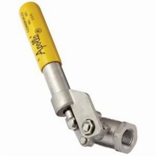 Ball Valve, Series: Deadman, 1/2 Inch Nominal, FNPT, 2000 psi WOG, 150 psi WSP, Standard Port, Media: Air, Water, Oil, Gas and Steam, Spring Return Handle Actuator, 316 Stainless Steel Body, PTFE