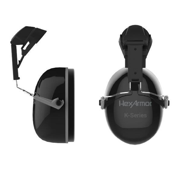 Earmuffs, Universal, Series: K1C, For Use With: XP200, XP250, XP200E, XP250E, XP450A, XP450AE, XP500IES, XA250 and XP250IES Safety Helmet, Specifications: 22 dB NRR, Hard Hat Mounted, Plastic, Black
