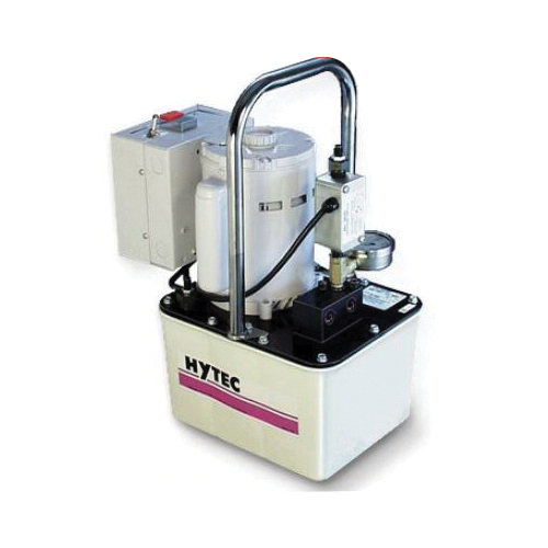 Electric Hydraulic Pump, 2 Stage, 2 gal Reservoir, 1/2 HP, 33 cu-in/min Flow Rate, 1000 to 5000 psi Pressure, 115 V AC, 10 A, 60 Hz Frequency, 1/4 in FNPT Pressure Port, 3450 RPM Speed, 19.88 in Overall Length, 14.88 in Overall Width, 9-1/4 in Overall Height