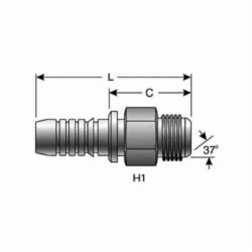 Hydraulic Coupling, 5/8 Inch ID, 15/16 Inch Stem Hex, 3.62 Inch Length, Steel