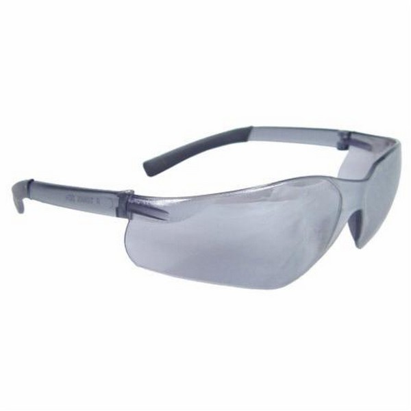 Safety Eyewear, Lightweight, Series: AT1 Rad-Atac™, Universal Size, Hard Coat/Impact-Resistant Lens Coating, Silver Mirror Lens, Half Framed Frame, Silver Mirror Frame, Rubber Frame, Polycarbonate Lens, 99.9 % UV Protection, Non-Slip Rubber/Soft Temp