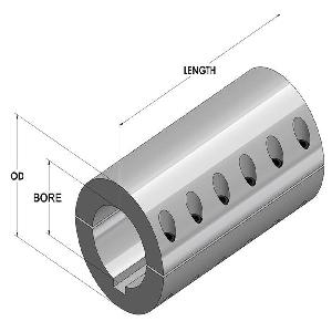 Screw with Keyway, 2-Piece Clamp, Series: H2CC, 2-15/16 in Bore, 5-1/8 in OD, 9 in Overall Length, 1/2-20 x 1-1/2 in Screw, Steel, Black Oxide