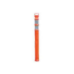 Delineator Post, Flared Portable, 45 in Height, 4-1/2 in Post Dia, Orange Post, Polyethylene Post, 2 lb, High Intensity Prismatic Sheet Stripe, 2 Stripes, 3 in Stripe Height