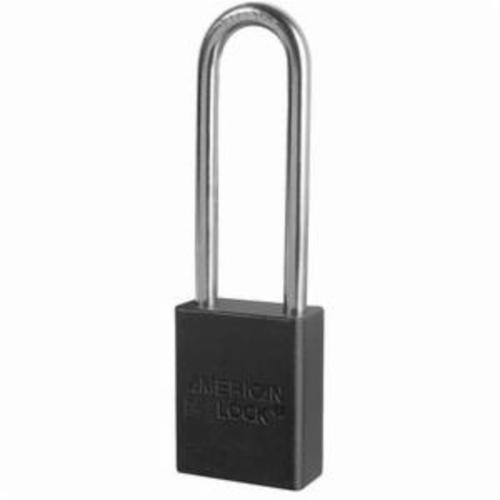 Black Aluminum Padlock 3" Shackle