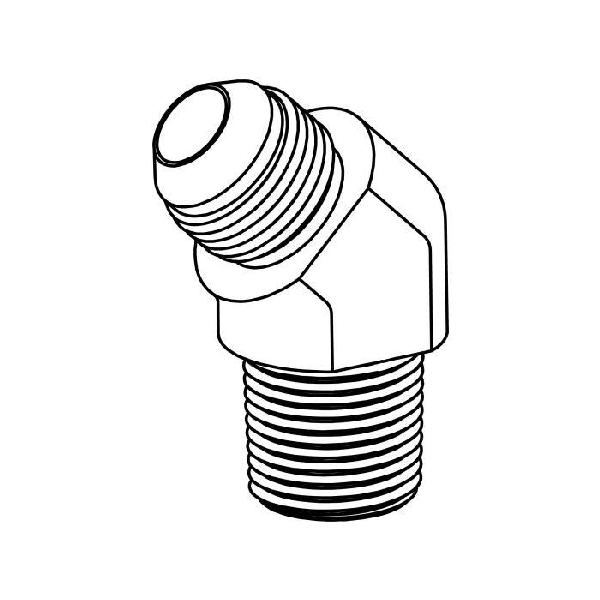 Elbow, Series: 2503, 5/16-24 x 1/8-27 Nominal, 37 deg Male JIC x MNPT End Style, 45 deg Angle, 316 Stainless Steel
