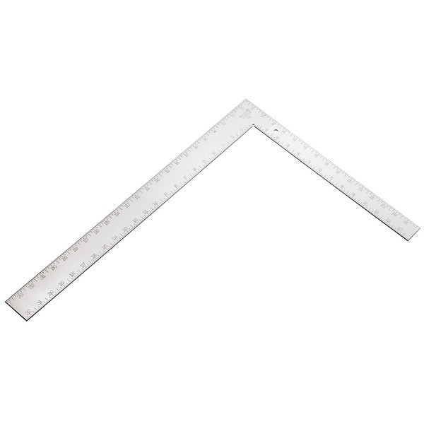 Carpenter's Framing Square, Tradesman, 24 in L Size, Graduations: 1/8 in, Measuring System: Imperial, 22-1/2 in Tongue, 16 in Width, 1/16 in Thickness, Aluminum, Epoxy Powder Coated