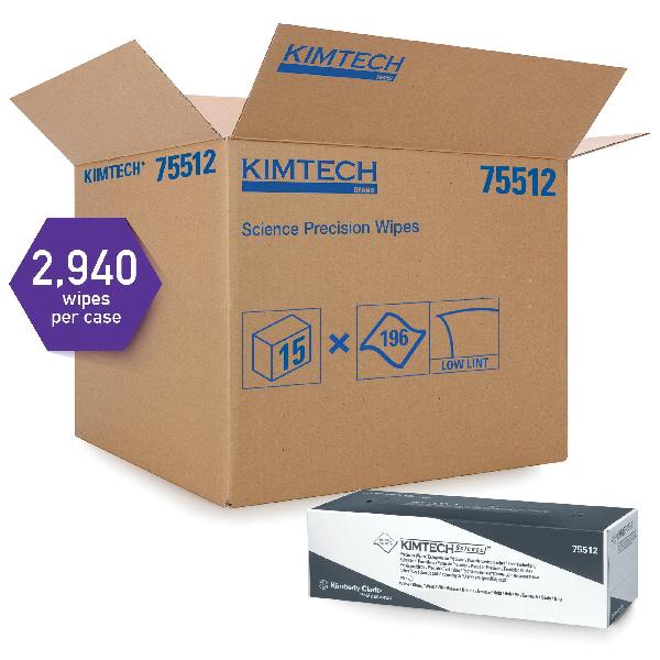 Precision Wiper, Industry Standard, 11.8 in W Size, 196 Wipes Capacity, 11.8 in Length, White, Tissue, Pop-Up Box Package Type, 1 Ply
