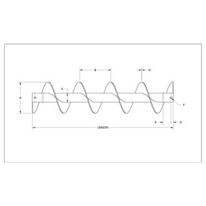 Conveyor Screw, 12in Dia, 11ft 9in L