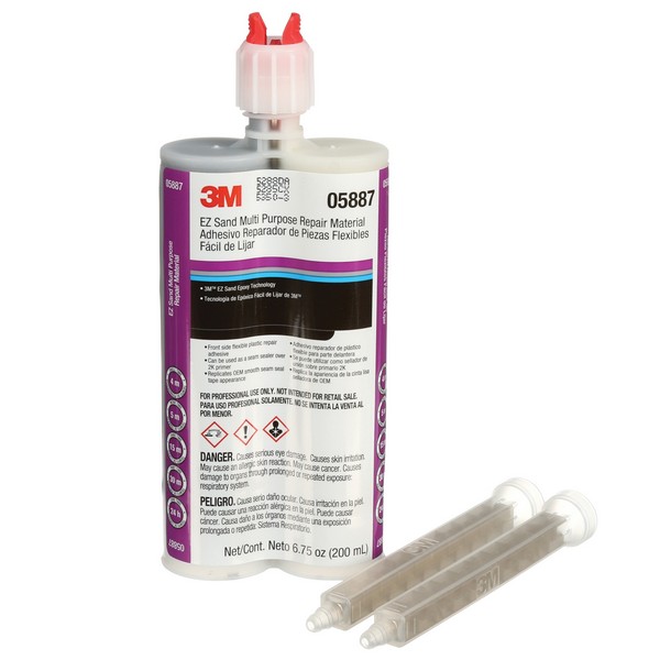 Flexible Parts Repair Adhesive, 2-Part A/B, Series: EZ Sand, Cartridge Container, 600 mL Container, Epoxy Base