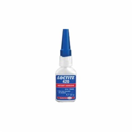 Instant Adhesive, 1-Part General Purpose Very Low Viscosity, Series: Super Bonder® 420™, Bottle Container, 1 oz Container, Ethyl Base, 20 s Begins to Harden, 20 s Setting, 24 hr. Curing, Clear, -65 to 180 deg F, 1.04 Specific Gravity, <lt/>20 g/L VOC