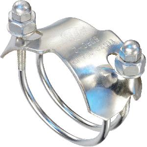 Bolt Clamp, Spiral Double, Series: SDBC, 2-1/2 in Nominal, 8 ft-lb Torque, Carbon Steel Bolt, Zinc Plated, Import