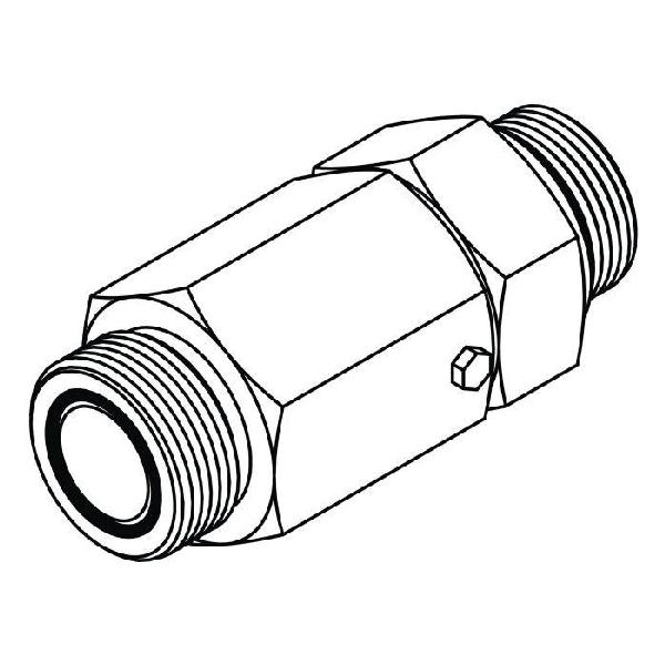 Live Swivel, Straight, Series: LS-FF6400, 9/16-18 Nominal, Male O-Ring Face Seal x Male O-Ring End Style, 3000 psi Pressure, -40 to 200 °F, Steel, Zinc Plated