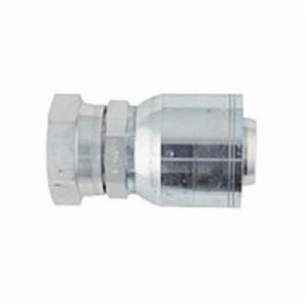Permanent Crimp Coupling, Straight, Series: 7661, 1/2 in Hose, 3/4-16, 37 °Female JIC Swivel, 7/8 in Hex, 2.9 in Length, 1.56 in Cutoff Allowance, Steel