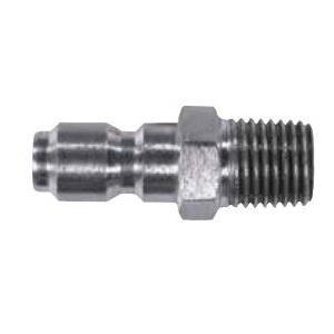 High Pressure Plug, Straight Through, 1/4 Inch MNPT Inlet, 1/4 Inch Male Outlet, 6000 psi Pressure, 300 °F, Stainless Steel, Import