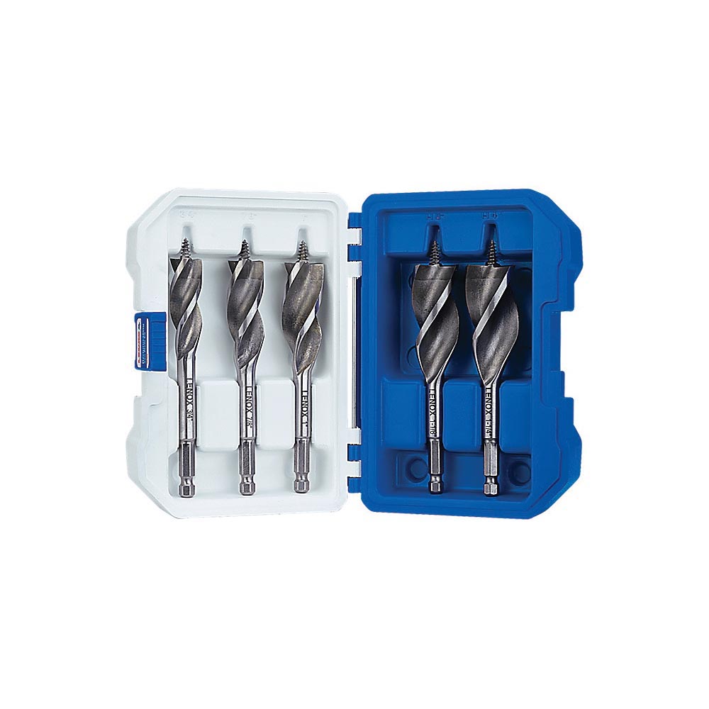 Plumber's Utility Bit Kit, Imperial System of Measurement, 3/4 in Minimum Drill Bit Size, 1-3/8 in Maximum Drill Bit Size, 5 Piece, Specifications: Right Hand Cut, HSS, Uncoated, 6 in OAL Dimensions