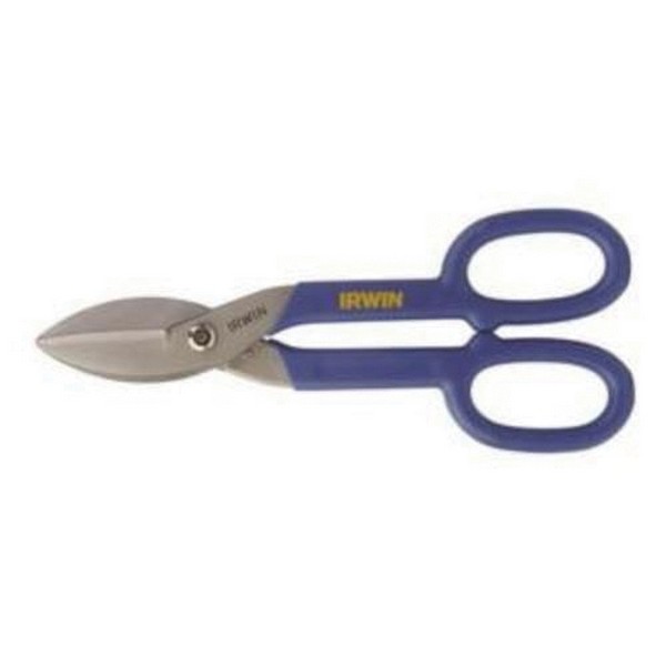 Tinner Snip, Series: 010, Cutting Capacity: 22 ga Cold Rolled Steel/26 ga Stainless Steel, 2 in Length of Cut, Straight/Wide Curve Snip, 10 in Overall Length, Flat Blade, 2 in L Blade, Hot Drop Forged Steel Blade, Vinyl Handle, Pro-Touch™ Grip