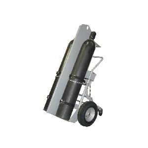 Cylinder Hand Truck, 600 lb Load, 2 Cylinder, Pneumatic Wheel, 64 in Overall Height, 35 in Overall Width, 26 in Overall Depth, Steel