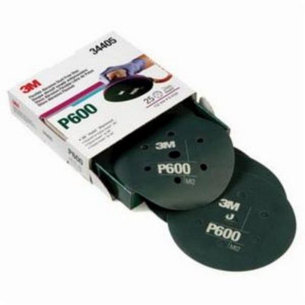 Hook and Loop Disc, Dust-Free Flexible, 6 Inch Diameter Disc, P600 Grit, Aluminum Oxide Abrasive