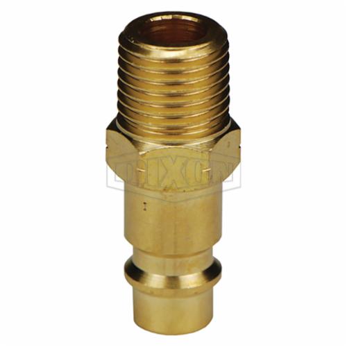 Plug, High Flow, For Use With: Heavy Duty-High Volume Blow Guns, 1/4 Inch MNPT, Brass, Domestic