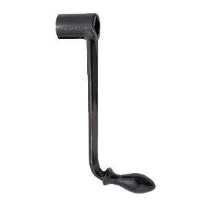 Crank Handle, Broached, 1 Inch Size, 10 Inch Overall Length, 1-3/4 Inch Stem Length, 3 Inch Base Height, Black, Carbon Steel, Powder Coated