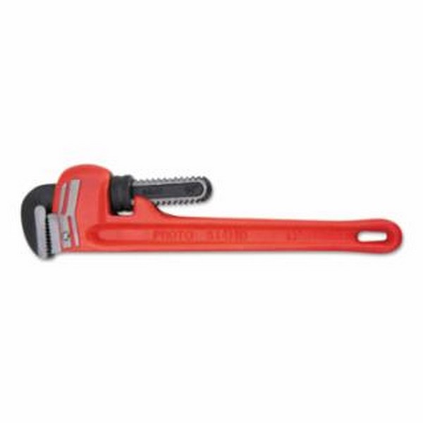 Heavy Duty Straight Pipe Wrench, 2 Inch Opening, 14 Inch Length, Cast Iron Handle