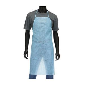 Bib Apron, Industrial, Series: U2510, Blue, Spunbond Polypropylene, 36 in Length, 28 in Width, Resists: Water, Grease, Oil, Fat and Liquid Splash