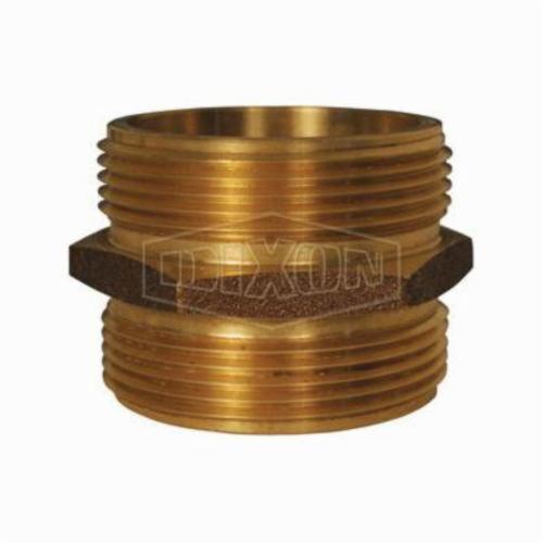 Hex Male Nipple, Double, 1-1/2 Inch Nominal, Male NST (NH) x Male NST (NH), Brass, Domestic