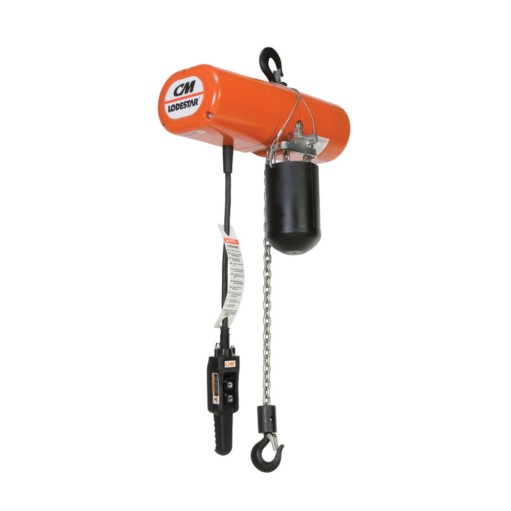Electric Chain Hoist, Single Reeving, Series: Model RT, 3 ton, 20 ft Lifting Height, 5.5 fpm Lift Speed, 29-9/16 in Minimum Between Hooks, 1-5/16 in Hook Opening, 1-Speed Control, 1 hp, 230/460 V AC