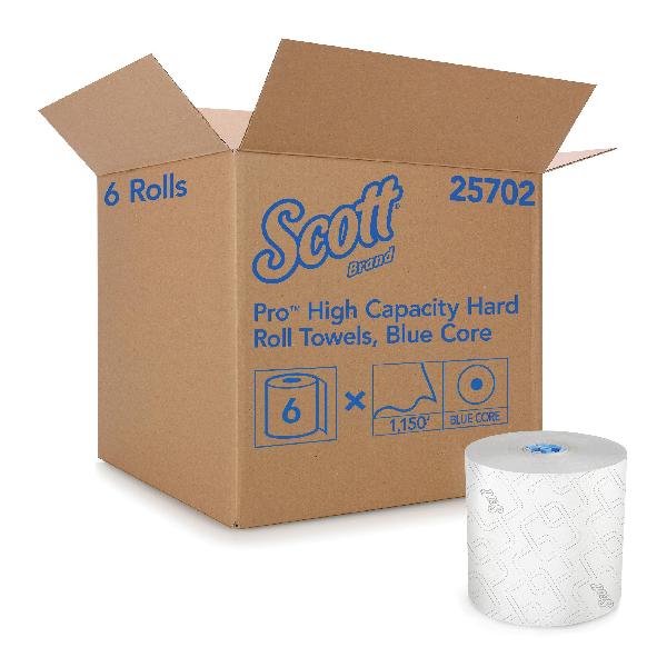 Hard Roll Towel, High Capacity, Series: Pro™, 7-1/2 in Width, 1150 ft Length, 1-3/4 in Core, White, Paper, Roll, 1 Ply