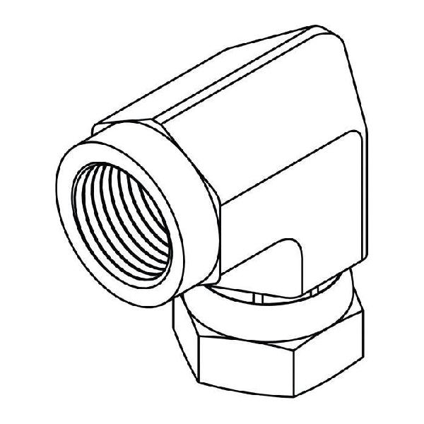 Elbow, Series: 1502, 1/4-18 x 1/8-27 Nominal, FNPT x Female Pipe Swivel End Style, 90 deg Angle, Steel, Trivalent Chromate Plated, Silver