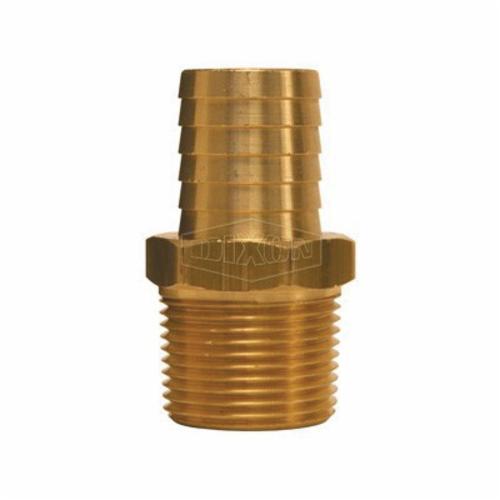 Hose Barb, Fitting/Connector Type: Barb, 1/4 x 5/16 in Nominal Size, MNPT x Hose Barb, 9/16 in Hex, 1-49/64 in Length, 4 Barbs, 0.97 in Barb Length, Brass, Domestic